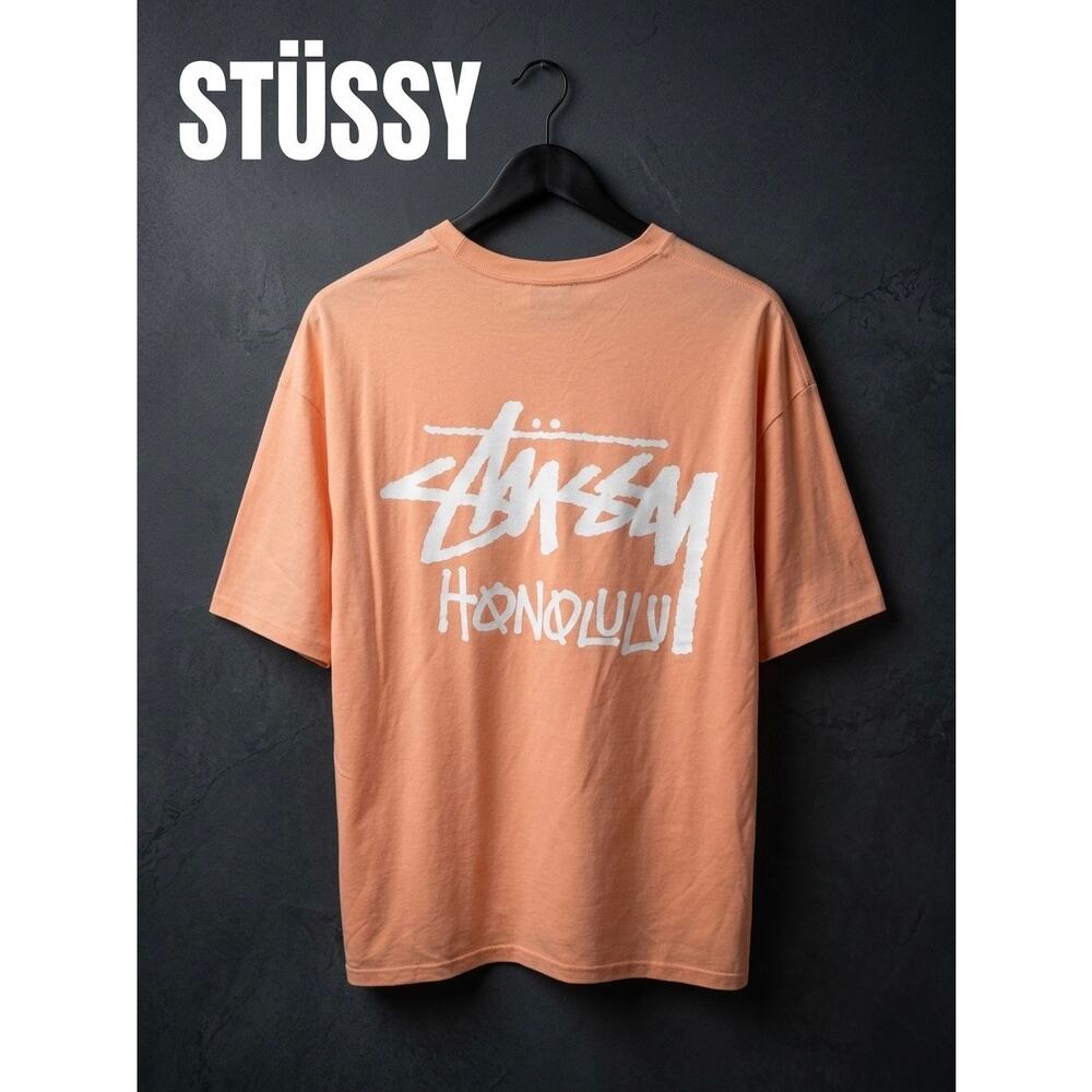 Stussy Honolulu Chapter T Shirt XL Rare Archive Colorway Salmon Peach Tee